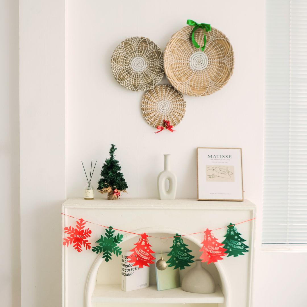Handwoven Basket Wall Art 3 - Christmas Collection
